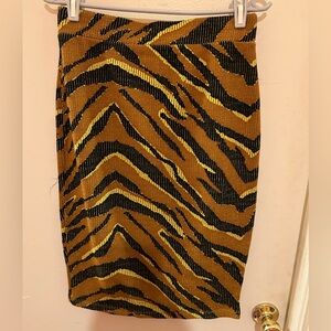 NWT Free People tiger animal print pencil skirt medium